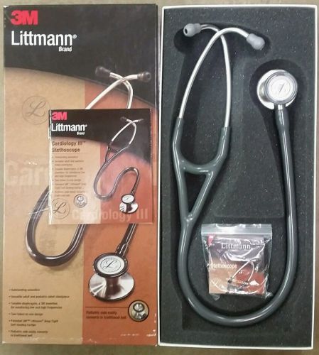 3m littmann cardiology iii stethoscope, gray tube, 27 inch, 3136 for sale