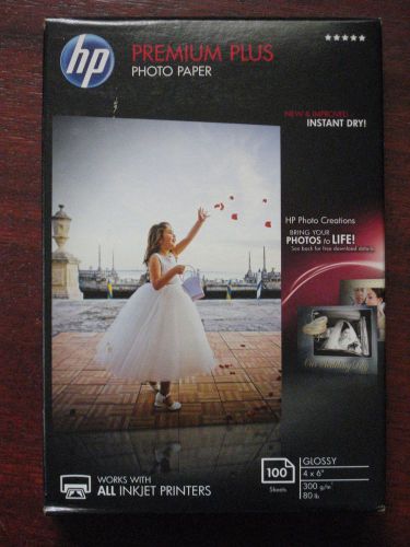 HP Premium Plus Photo Paper, Glossy, 4x6, 100 Sheets (CR668A)