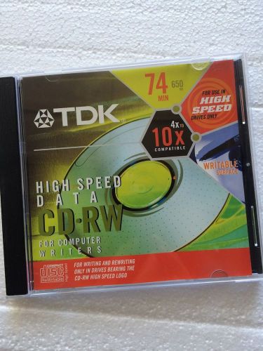 TDK High Speed Data CD-RW 74 Min. 650 MG 4X to 10X Compatible Brand NEW