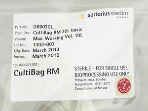 SARTORIUS STEDIM BIOSTAT CULTIBAG RM 20L STERILE BASIC CULTURE BAG DBB020L
