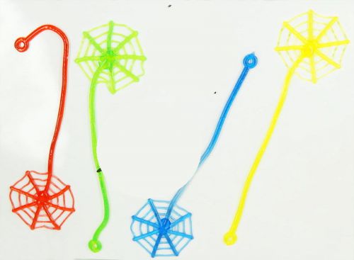 6X Sticky spider with web party Gift Vending Wholesales lot small toy 10.5&#034;