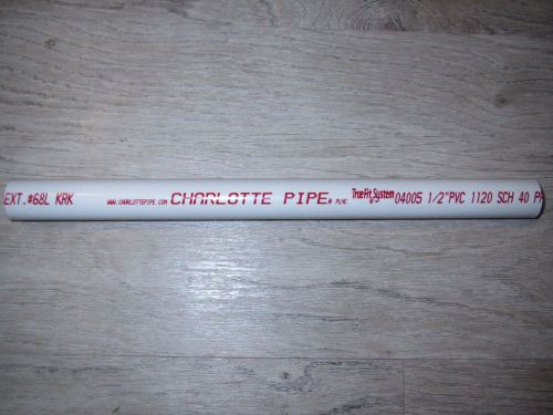 CHARLOTTE PVC Pipe Schedule 40; 1/2&#034; dia. x 11&#034; L White