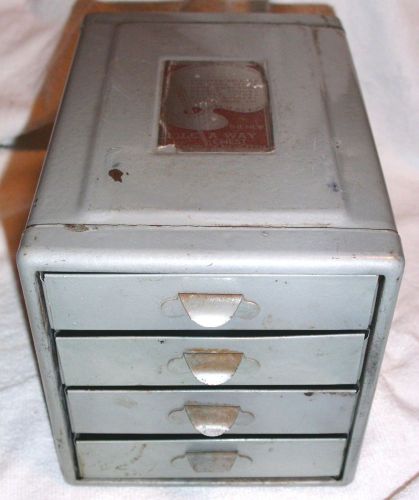 Vintage &#034;File-A-Way&#034; Steel 4-Drawer Parts Organization Cabinet