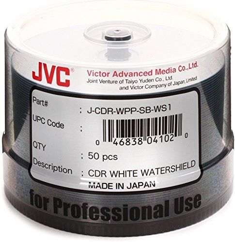 6 factory sealed jvc 52x recordable inkjet hub printable watershield cd-r white for sale