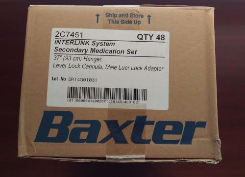 Baxter interlink system secondary medication set 37&#034; 48/cs #2c7451 new/sealed for sale