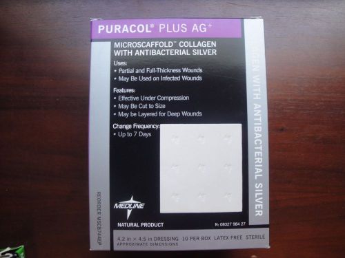 PURACOL PLUS AG DRESSING 4.2X4.5 WITH ANTIBACTERIAL SILVER #MSC8744EP (box of 10