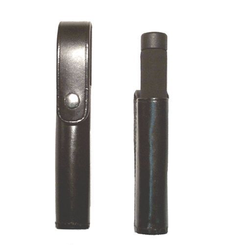 Stallion f26-1 black plain leather nickel 26&#034; expandable open-top baton holder for sale