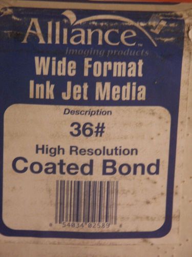 ALLIANCE 36&#034; X 100&#039; 36 lb High Resolution Coated Bond Wide Format Ink Jet Media