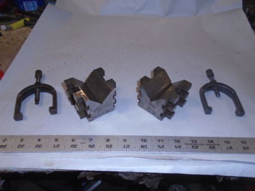 MACHINIST TOOL LATHE MILL2 Unusual Machinist Brown &amp; Sharpe V Blocks and Clamps