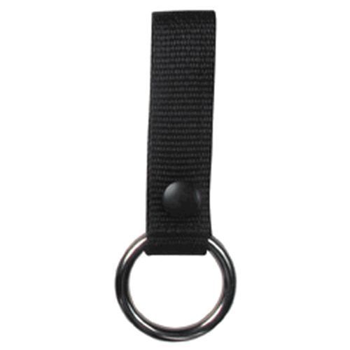 Boston leather 5450-3-n black bw nickel snap baton/flashlight ring holder for sale