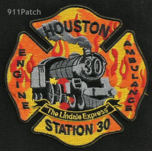 HOUSTON, TX Station 30 Engine Ambulance &#034;LINDALE EXPRESS&#034; FIREFIGHTER Patch Fire
