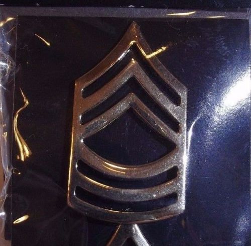 NO SHINE Metal Rank Insignia MSG. Chevron Gold Brass Master Sergeant Set Of Two
