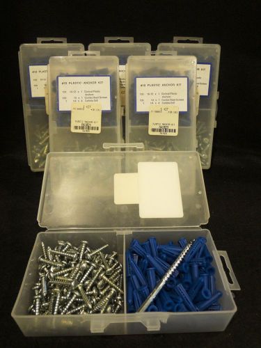 Conical anchor kits (10-12) anchors 10x1 screws, drill bit~ pack of 6 kits for sale