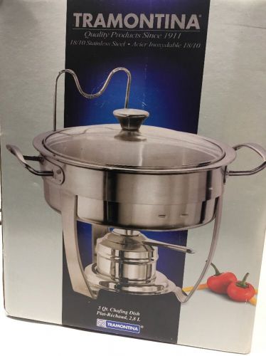 Tramontina Stainless Steel 3 Qt. Chafing Dish - New - Great For Parties - Buffet