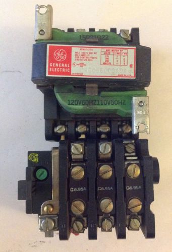 General electric size 0 motor starter, cr206b000aqa, 120v coil, used, for sale