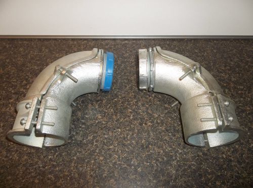 3&#034; cast elbows 90 degrees with fittings conduit   2ct. for sale
