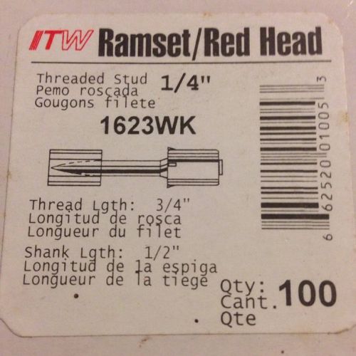 100  ITW Ramset/Red Head 1623WK 1/4&#034; Threaded Stud
