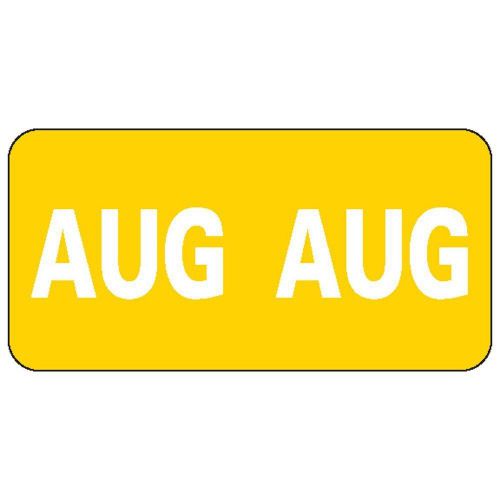 Smead ETS Color-Coded Month Label, AUG, Yellow, 250 labels per Pack (67458)