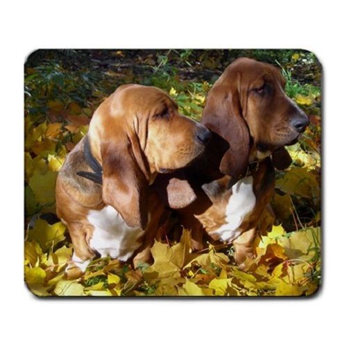 Two Basset Hounds Puppy Puppies Dogs Pets Animal Large Mousepad Mouse Pad