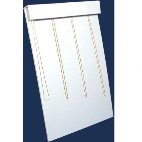 White Faux Leather 18 Hook Slatwall Necklace Display