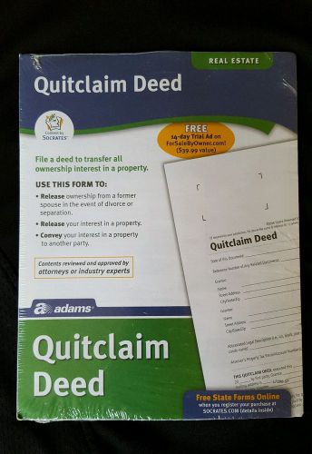 Adams Quitclaim Deed Form LF298 plus free 14-day trial for sale by owner