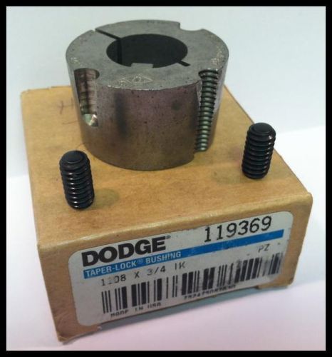 Dodge model 119369 integral key taper-lock bushing 1108 x 3/4 1108 - new surplus for sale