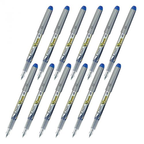 GENUINE Pilot SVP-4M Vpen Disposable Fountain Pen (12pcs) - Blue Ink