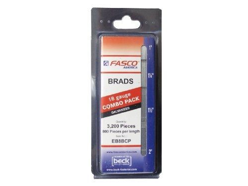 Fasco EB8BCP 18 Gauge Galvanized Brad Nail Combo Pack