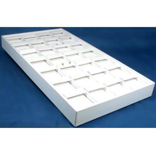 Earring Display Jewelry Tray Stackable 28 Pairs White