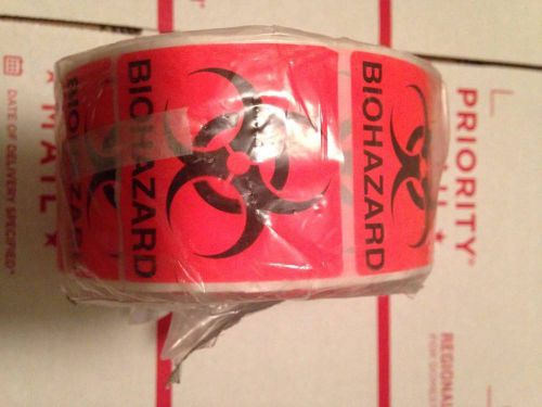 500-count, Biohazard Warning Label Sticker, 2&#034; Length x 2&#034; Width, Permanent