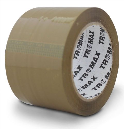 Tromax 4-rolls (tan) packing tape 3&#034;x110 yards 2.0 mil - bopp material - stro... for sale