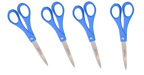 4 Fiskars Blue Handle All Purpose Scissors 7&#034; School Office Basics