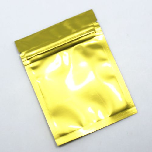 7.5x10cm Flat Gold Aluminum Foil Ziplock Bags Mylar Food Grade Packaging Pouches