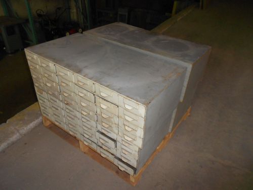 4 Vintage Industrial Lyon Steel 24 Drawer Cabinet, Industrial Parts Storage Unit