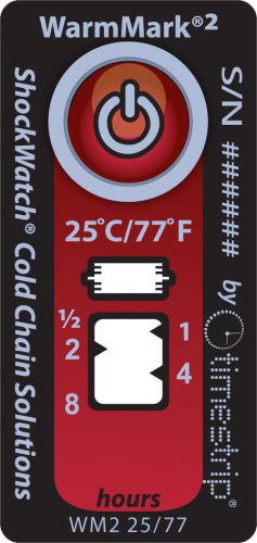 Shockwatch warmmark2 temperature indicator 25c/77f - 100qty - wm2 25/77 for sale