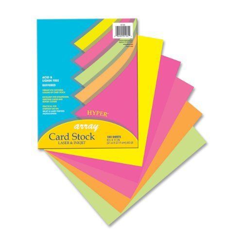 Array Pacon Card Stock, 8 1/2 inches by 11 inches, Bright Color Assortment, 100
