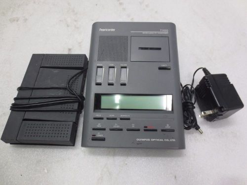 Olympus pearlcorder t1100 microcassette audio tape transcriber w/foot pedal *136 for sale