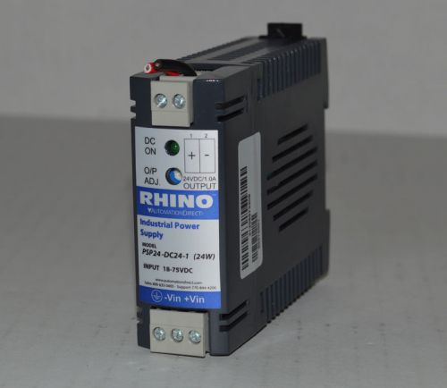 Rhino industrial power supply psp24-dc24-1 (24w) input: 18-75v 2 yr warranty for sale