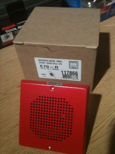 Lot of 2 nib wheelock cooper e-70 fire alarm evac speakers red for sale