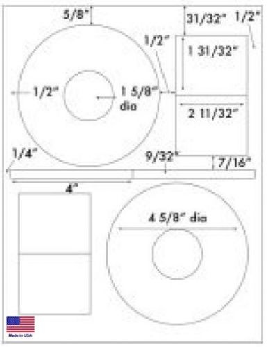 2000 CD DVD GLOSSY GLOSS LABELS FITS STOMPER STYLE FULL FACE LARGE CORE FREE S&amp;H
