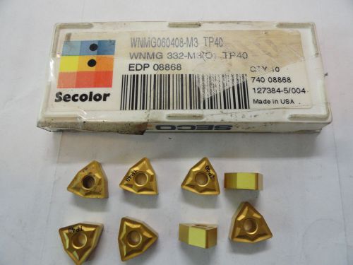 Seco Carbide Turning Inserts, WNMG 332-M3, Grade TP40, EDP 08868