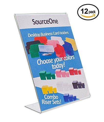 SourceOne Source One 12-Pack 5 x 7 Inches Slant Back Clear Acrylic Sign Holder