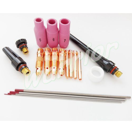19pk tig welding wp 17 18 26 torch consumables kit 10n nozzles wt20 tungstens for sale