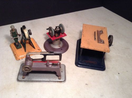 Lot of 4 Toy Steam Engine Accessories Grinder Table Saw Arbor/Grinder Cutoff Saw