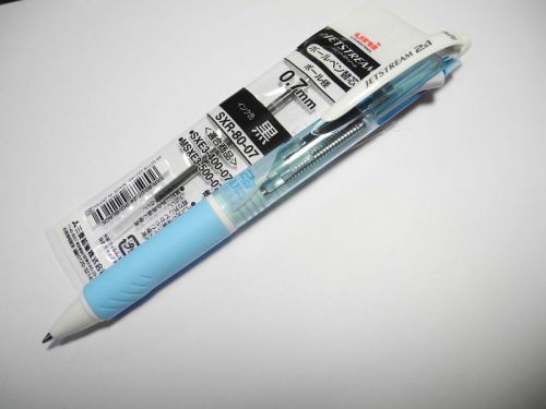 BLUE New Uni-Ball Jetstream 2 ball point pen &amp; 0.5 mechanical pencil free refill