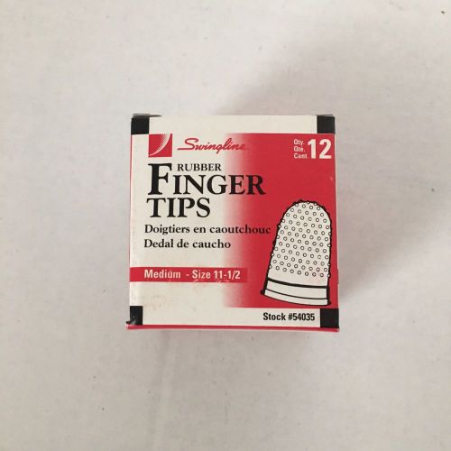 Swingline Rubber Finger Tips, Size 11 1/2, Medium, 12/Box (54035)