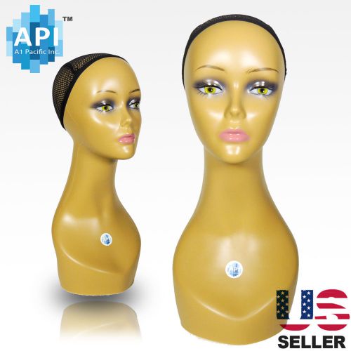 Realistic Plastic Female MANNEQUIN head lifesize display wig hat 18&#034; C3