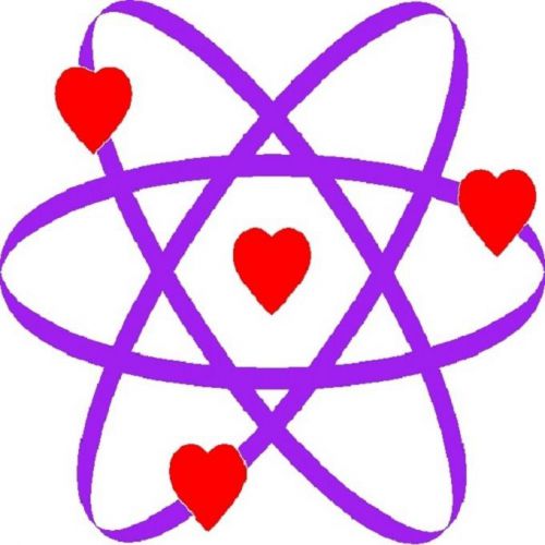 30 Custom Purple Atom of Love Personalized Address Labels