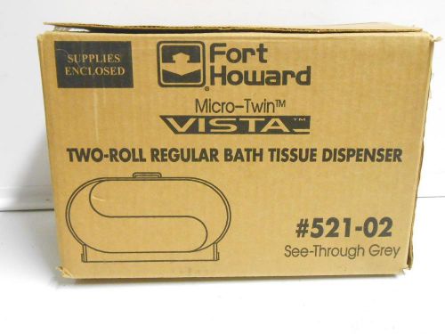 FORT HOWARD Two-Roll Regular Bath Tissue Dispenser (521-02), Grey, (NEW!)