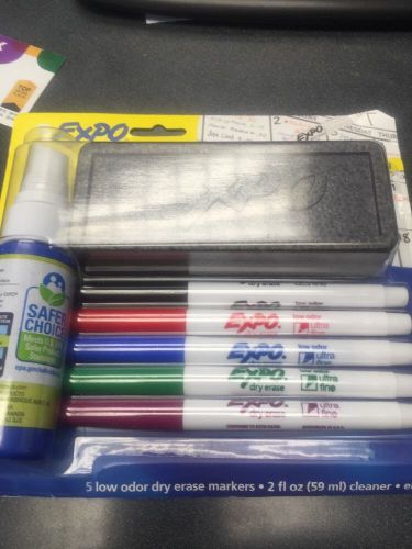 Expo Low-odor Dry Erase Set, Ultra-fine Tip, 7-piece, Assorted Colors